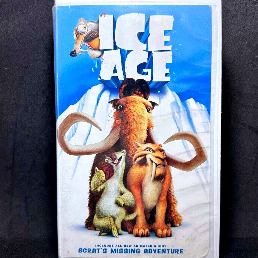 Ice Age VHS 2002 20th Century Fox Blue Sky Studios Clamshell Case Scrat Short